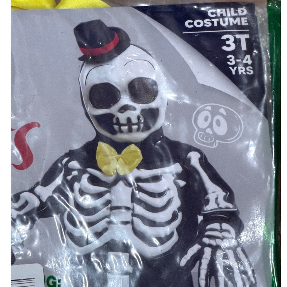 Spooktacular Creations Skelebones Glow Skeleton Costume Kids 3T 3-4 Years NEW